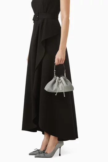 حقيبة كتف صغيرة برباط تضييق قطن تويل