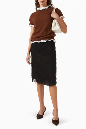 سترة مطرزة مزيج صوف بكر