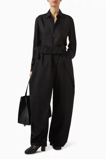 قميص قصير حرير وتويل