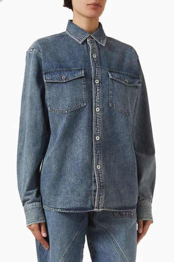 قميص بقصة فضفاضة دينم