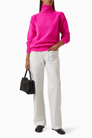 Turtleneck Knit Sweater in Wool