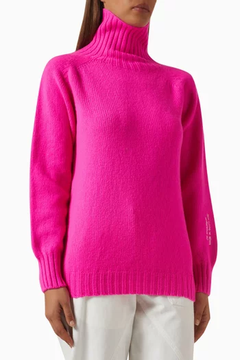 Turtleneck Knit Sweater in Wool