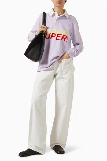 تي شيرت بولو رغبي بعبارة Super Super جيرسيه