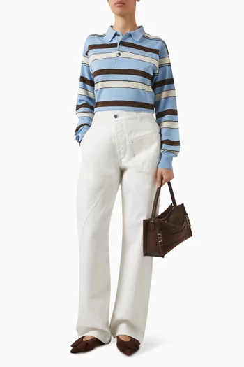 بنطال جينز وورك وير بتصميم مائل دينم