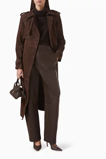 بنطال شارلوت بقصة ساق أسطوانية جلد