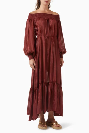 Off-shoulder Maxi Dress in Lurex