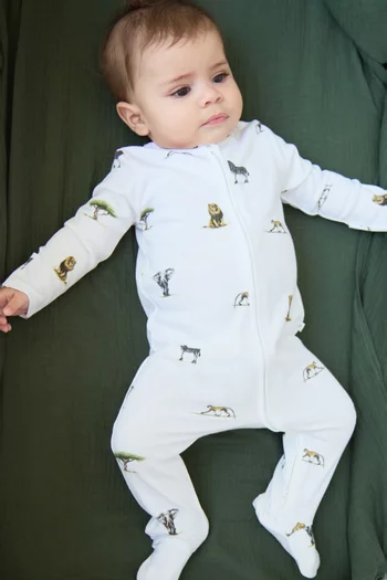 Safari Zip Sleepsuit in Bamboo & Cotton