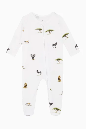 Safari Zip Sleepsuit in Bamboo & Cotton