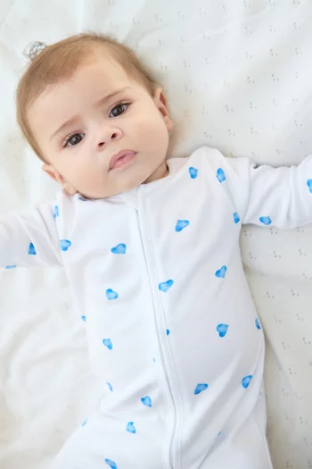 Heart Zip Sleepsuit in Bamboo & Cotton