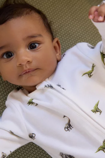 Dinosaur Zip Sleepsuit in Bamboo & Cotton