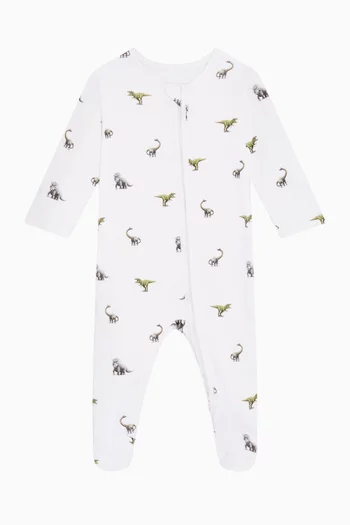 Dinosaur Zip Sleepsuit in Bamboo & Cotton