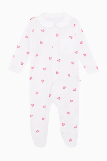 Heart Collar Sleepsuit in Bamboo & Cotton