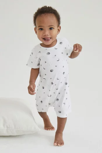 Starlit Moon Summer Romper in Bamboo & Cotton