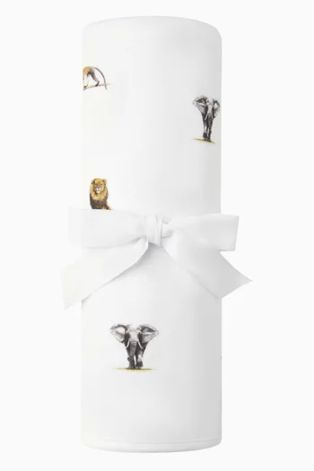 بطانية للأطفال الرضع بنقشة سفاري قطن وبامبو