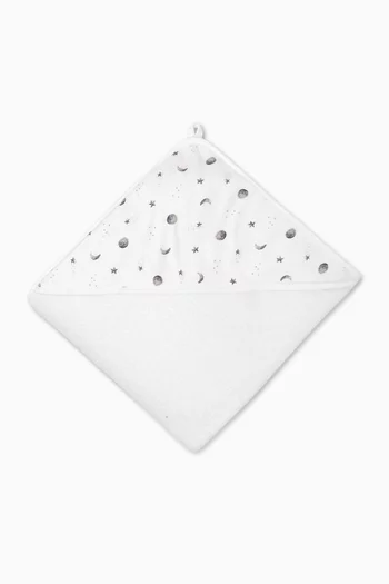 Large Starlit Moon Hooded Towel in Bamboo & Cotton