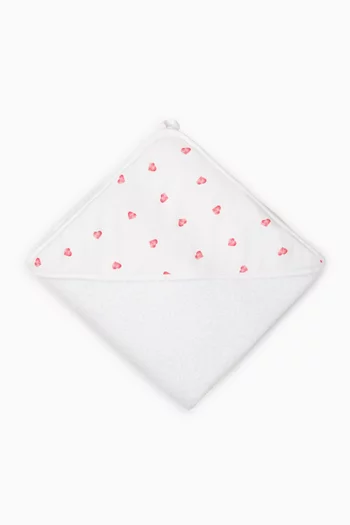 Large Heart Hooded Towel in Bamboo & Cotton