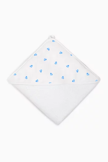 Large Heart Hooded Towel in Bamboo & Cotton