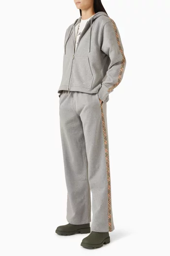 Check Trim Track Pants in Cotton