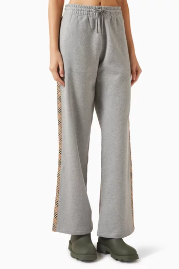 Check Trim Track Pants in Cotton