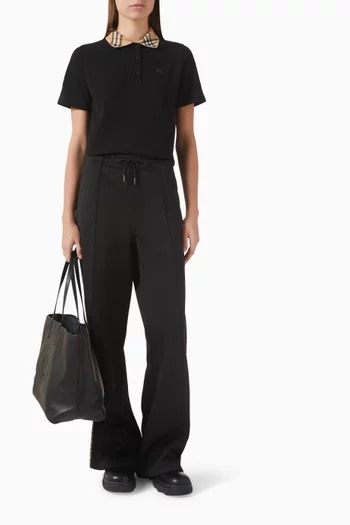 Check-collar Polo Shirt in Cotton