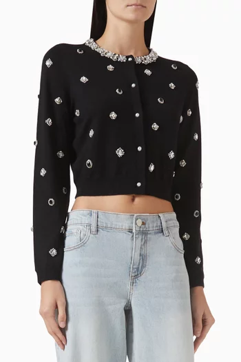 Dollie Embellished Cardigan in Merino Wool