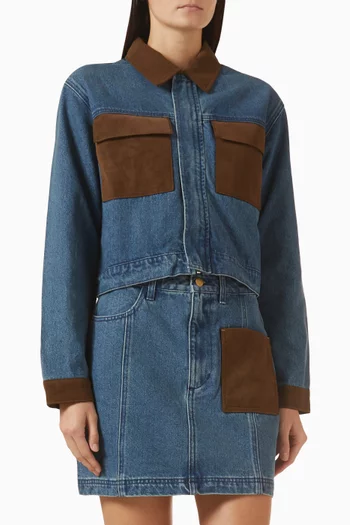 Rhea Jacket & Skirt Set in Denim