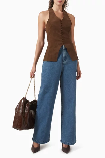 Rhea Wide-leg Jeans in Cotton-denim