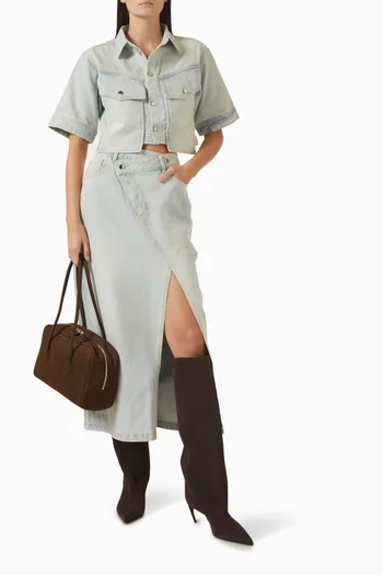 Silvie Shirt & Skirt Set in Denim