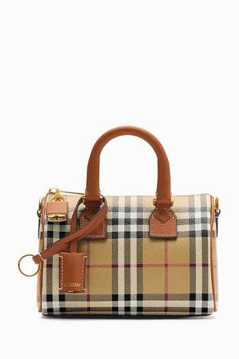 Mini Bowling Bag in Check Canvas