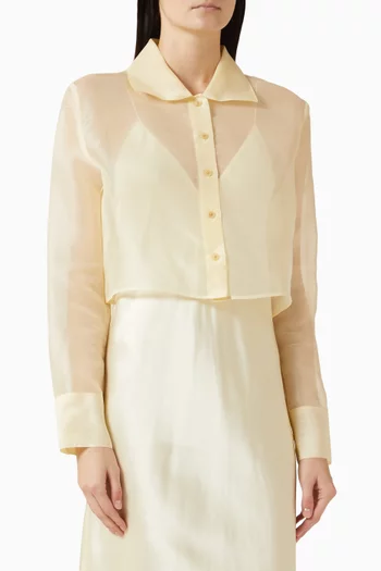 بلوزة جاسين بقصة قصيرة حرير أورجانزا