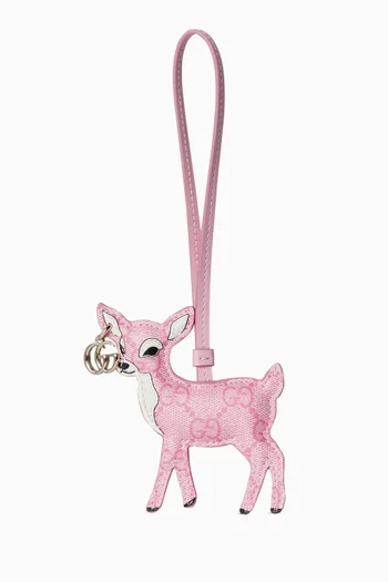 حلية حقيبة بتصميم غزال قماش بنقشة شعار حرفي GG