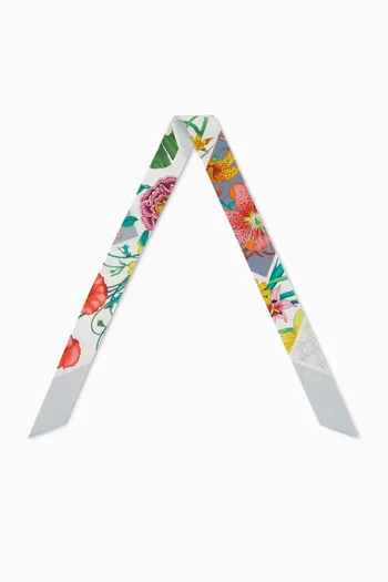 وشاح بشريط بنقشة زهور حرير