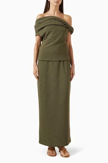 Twist Off-shoulder Top & Skirt Set