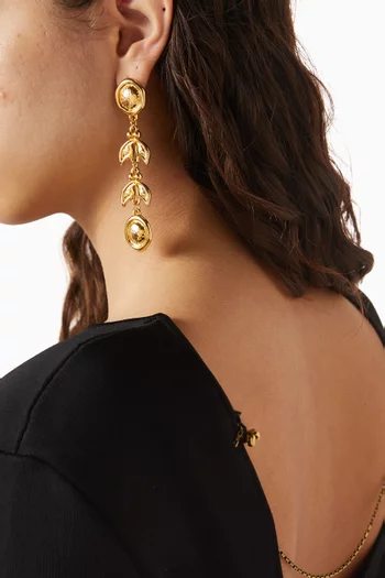 1980s Vintage Stylised Leaf Earrings