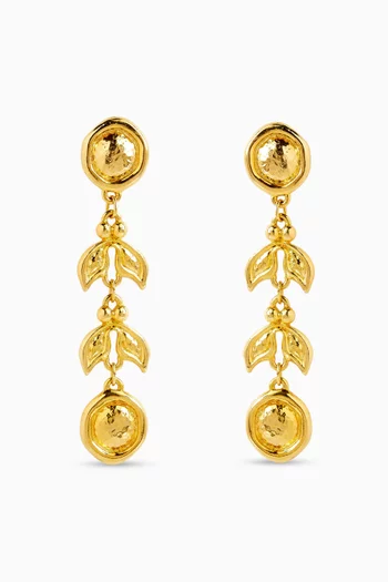 1980s Vintage Stylised Leaf Earrings