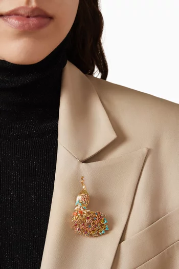 1980s Vintage Peacock Brooch