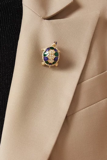 1980s Vintage Turtle Enamel Brooch