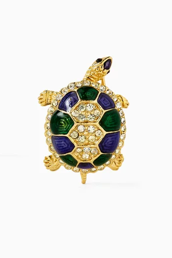 1980s Vintage Turtle Enamel Brooch
