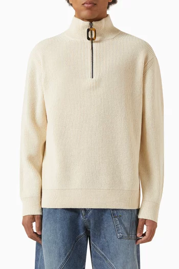 Half Zip Sweater in Wool-blend
