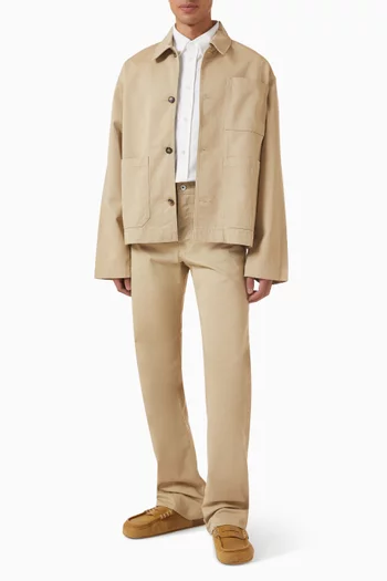 Straight Leg Jeans in Cotton Twill