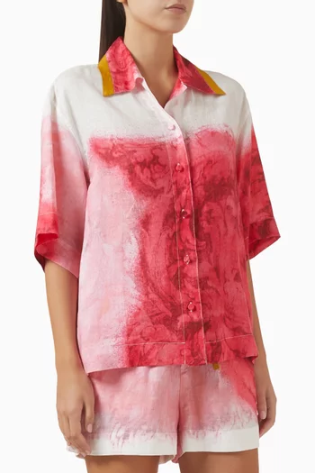 قميص سيسيليا مزين بنقشة