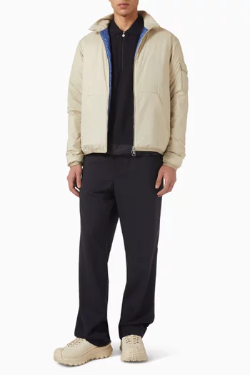 Quarter Zip Polo Shirt in Cotton