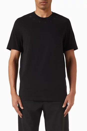 Logo Neck T-shirt in Cotton