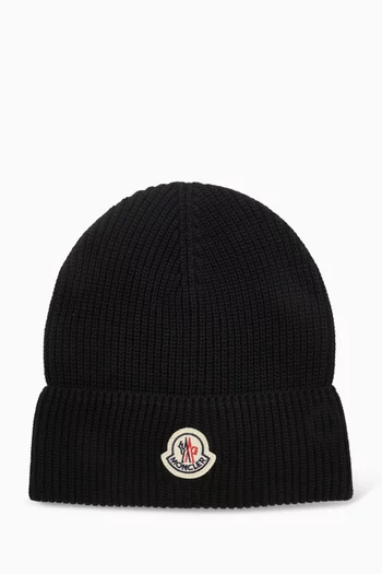 Logo Beanie in Cotton-knit