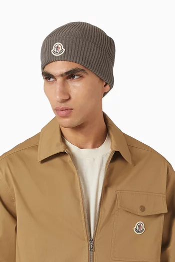 Logo Beanie in Cotton-knit