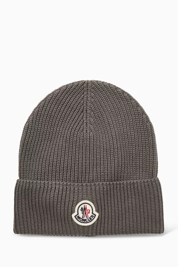 Logo Beanie in Cotton-knit