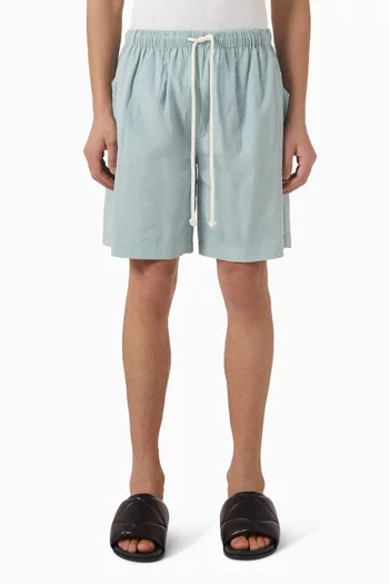 Gathered Elastic Shorts in Lyocell-blend