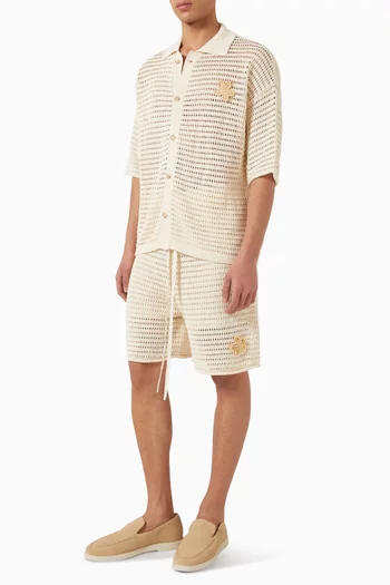 Crochet Flower Shorts in Cotton-blend