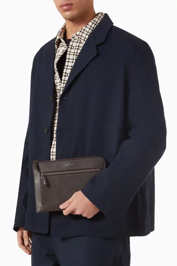 حافظة مسطحة لتنظيم أساسيات السفر جلد