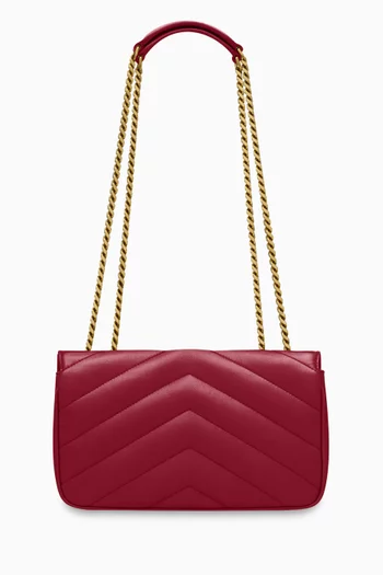 حقيبة كتف لولو صغيرة جلد ماعز بتصميم مبطن